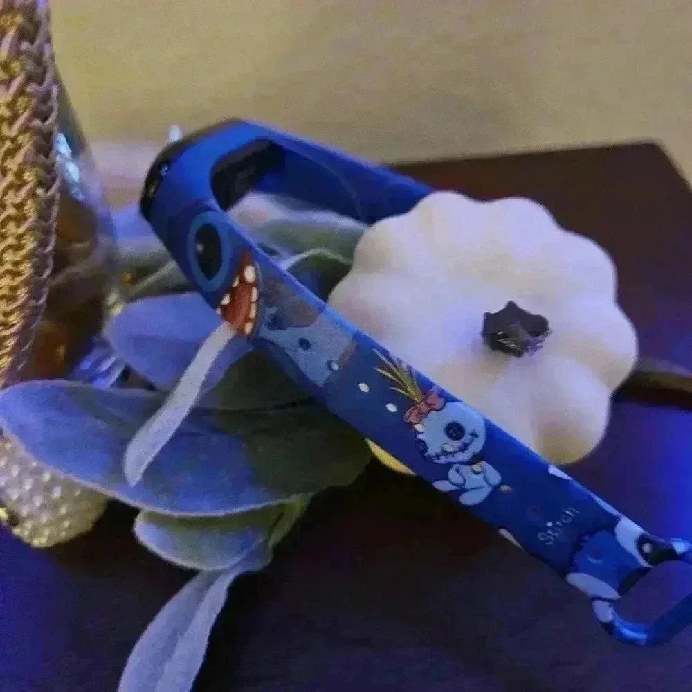 Blue stitch watch with scrum waterproof digital flexible.